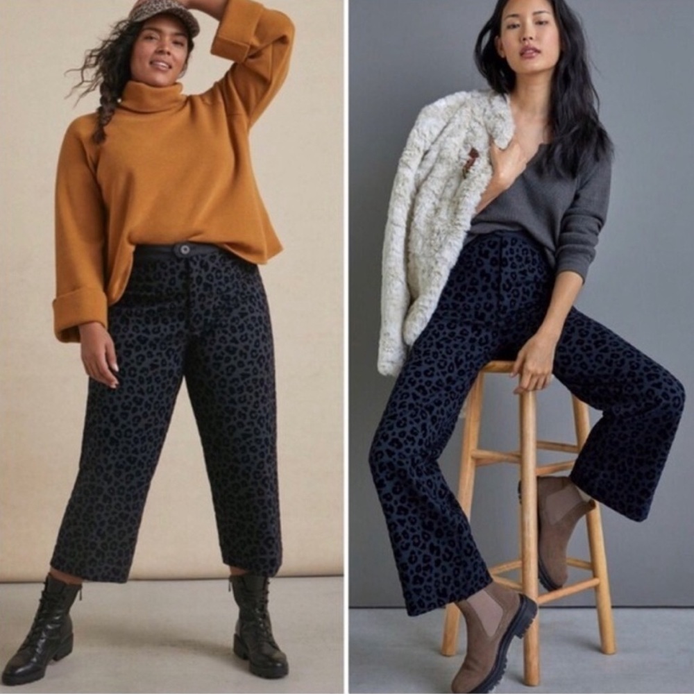 Maeve leopard printed wide leg trouser pants